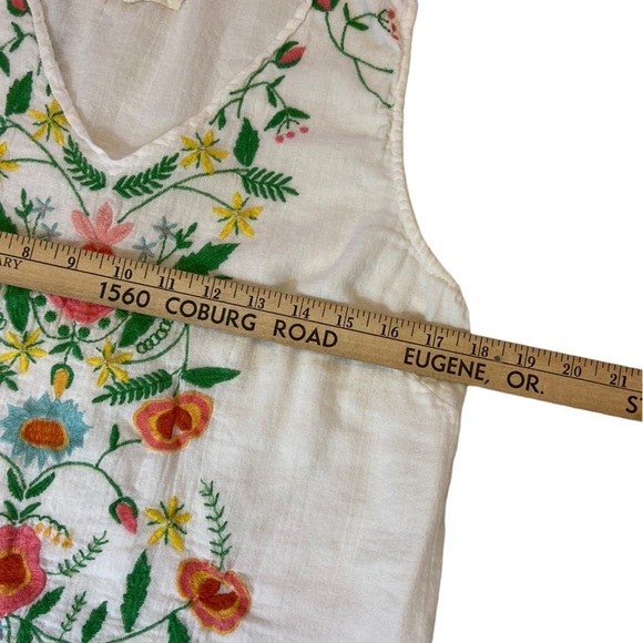 EVY’s Tree Beautiful Sleeveless Embroidered 100% Cotton Ruffled Tank Top Blouse - Picture 9 of 16